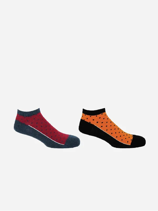 Polka Men's Organic Trainer Socks Bundle - Denim & Orange