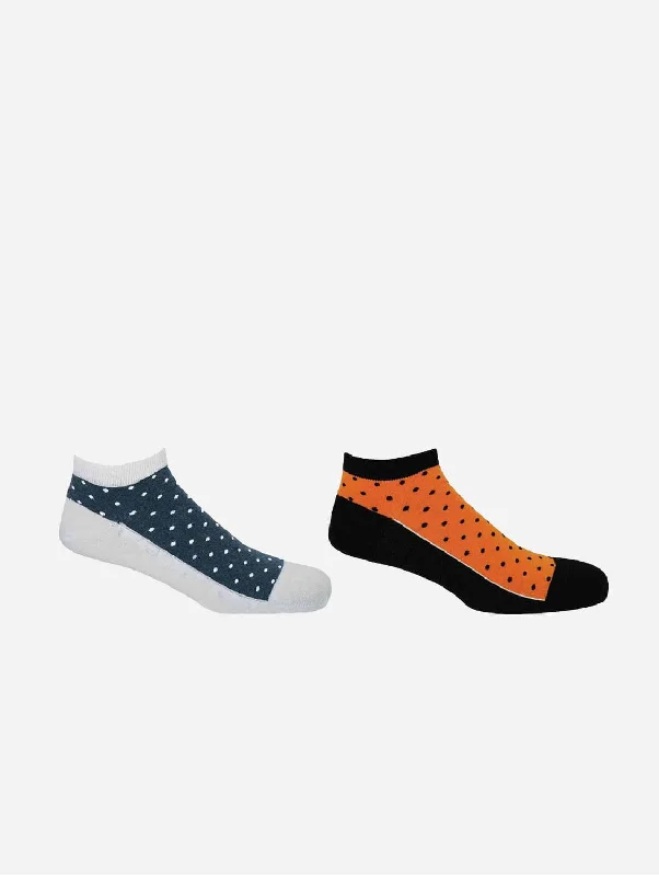 Polka Men's Organic Trainer Socks Bundle - White & Orange