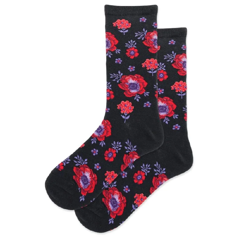 Poppy Floral Women's Crew Socks