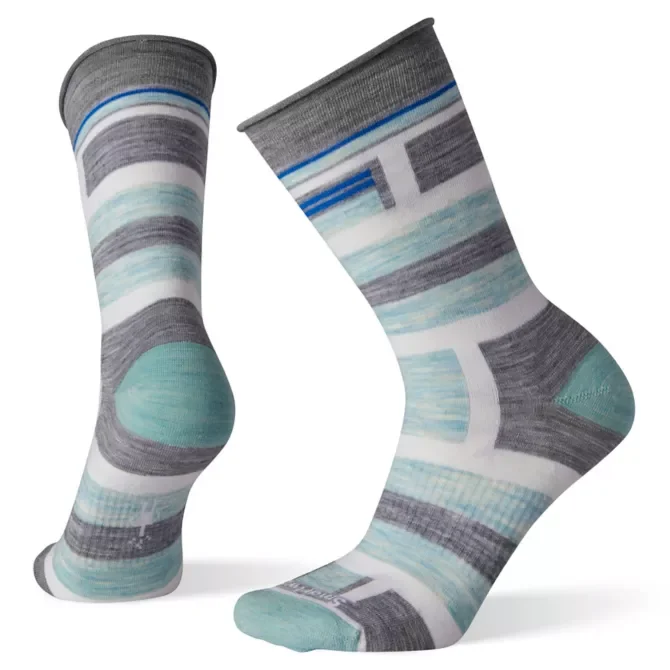 Women's Non-Binding Pressure Free Striped Crew Socks