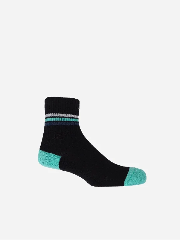 Quarter Crew Men's Organic Cotton Trainer Socks | Black