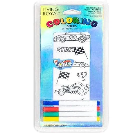 Race Car Coloring Socks