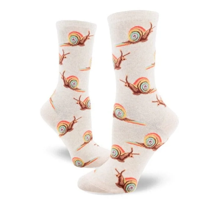 Rainbow Snail Women's Crew Socks