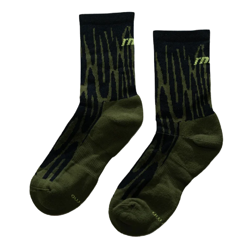 RNNR - Marathon Crew Sock - Drippy Cheetah Green