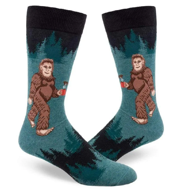 Sasquatch Loves Coffee Men's Crew Sock