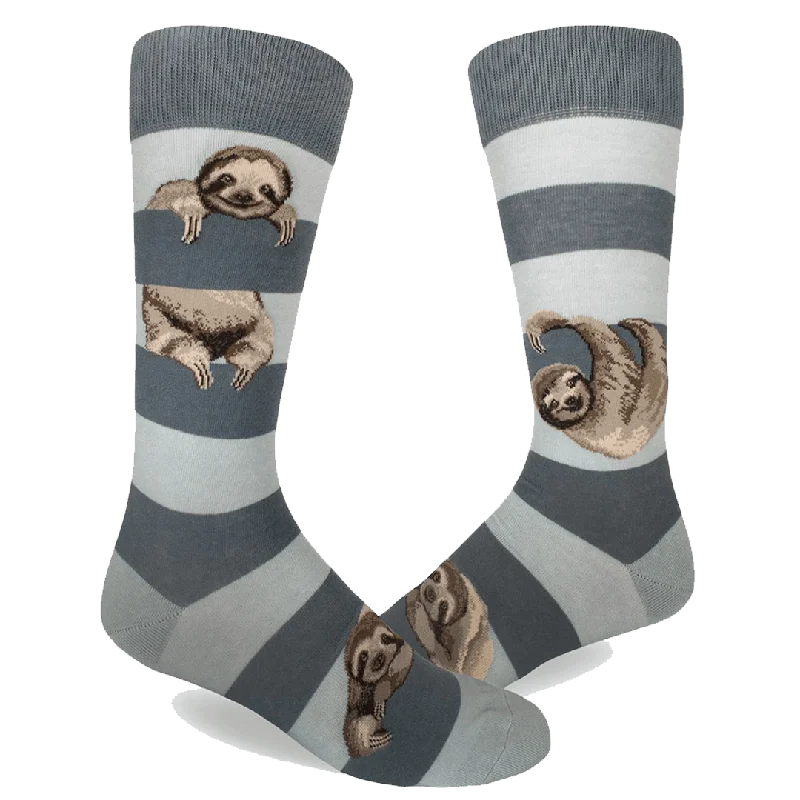 Sloth Stripe Men's Crew Socks