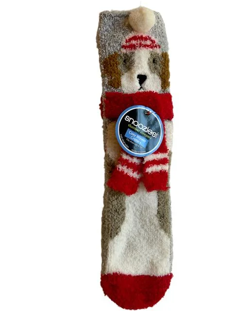 Socks-Women's-Snoozies-Slumber Sleepers -Winter Puppy-