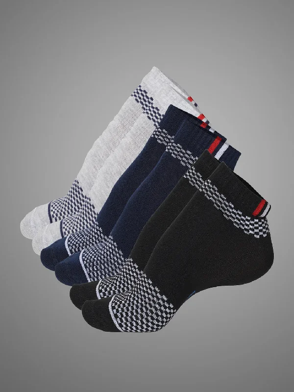 Vimal Jonney Mens Ankle Length Cotton Socks (Pack of 3)