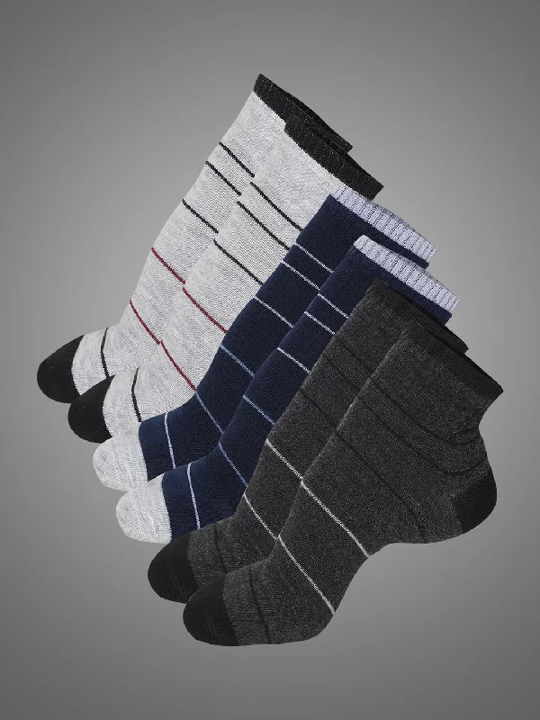 Vimal Jonney Mens Ankle Length Cotton Socks (Pack of 3)