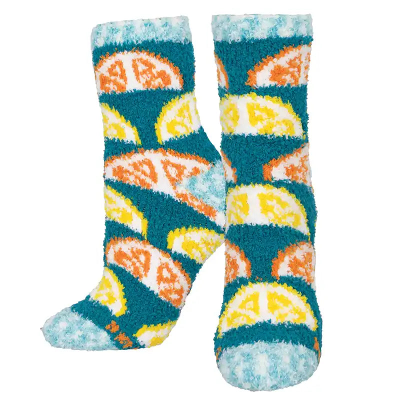 'Citrus' Printed Plush Women's Socks