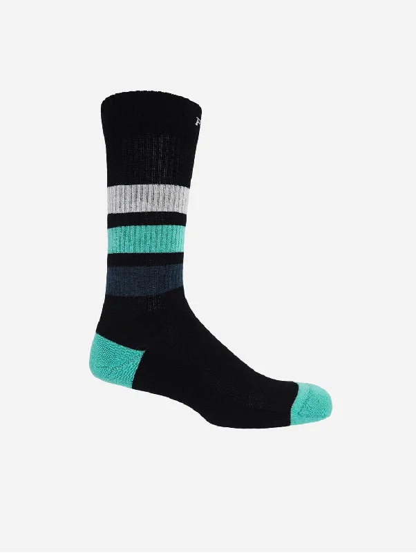 Striped Men's Organic Cotton Trainer Socks | Black