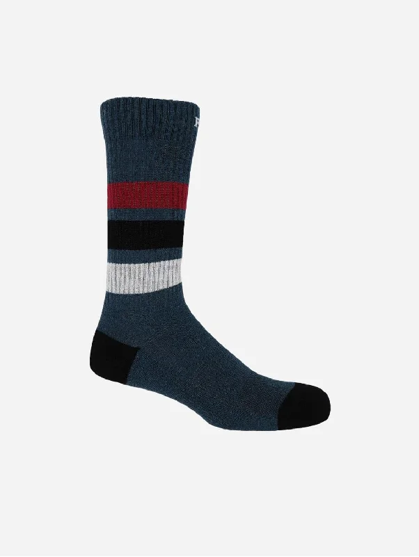 Striped Men's Organic Cotton Trainer Socks | Navy