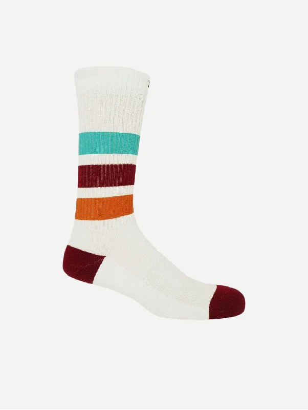 Striped Men's Organic Cotton Trainer Socks | White