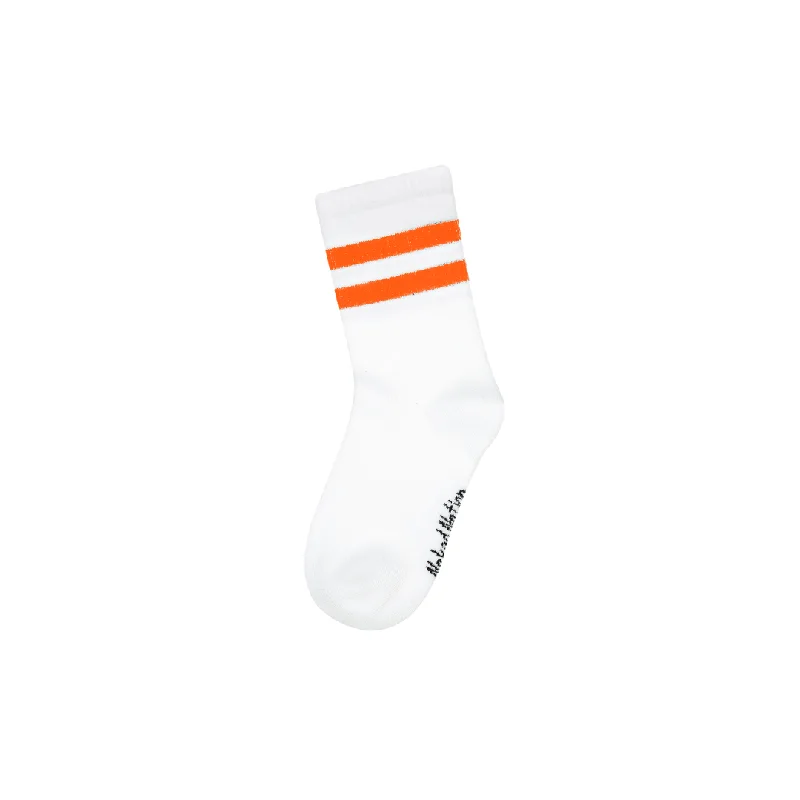 White with Orange Stripes