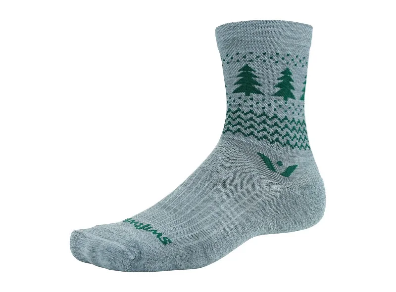 Swiftwick Vision Five Winter Pine Sock - Heather Green - 2020