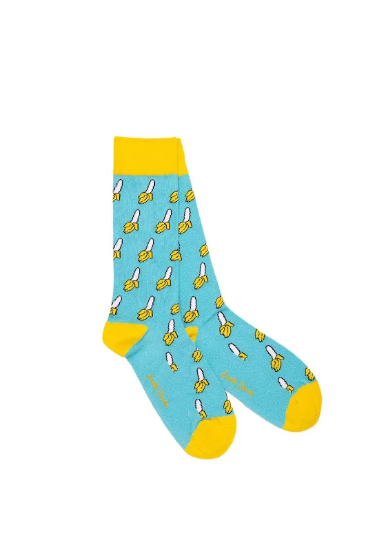 Swole Panda Banana Socks, Blue UK7-11