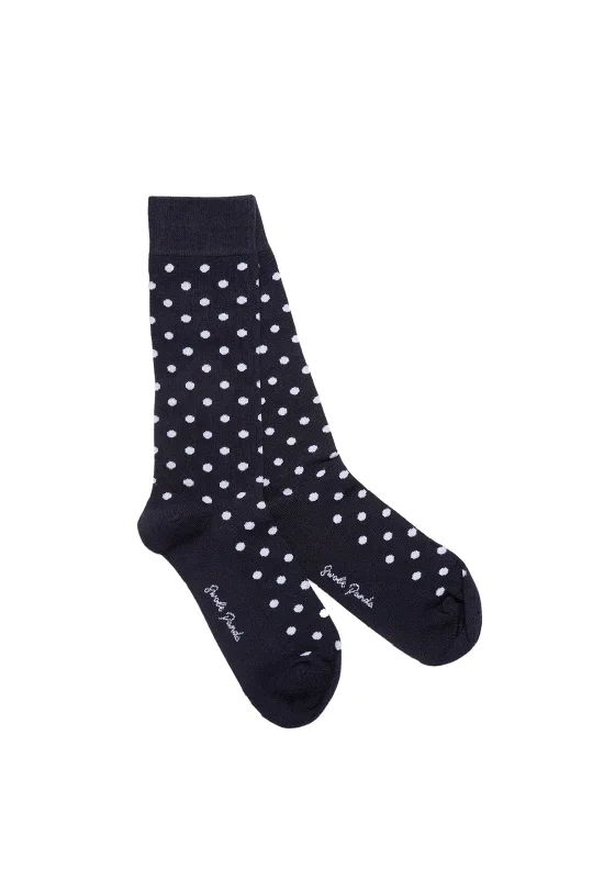 Swole Panda Navy Dot Bamboo Socks, UK7-11