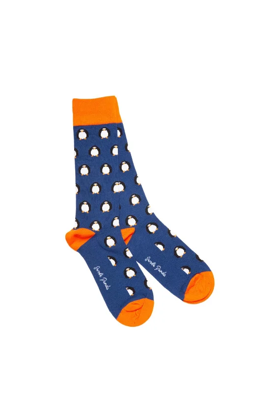 Swole Panda Penguin Socks, Navy