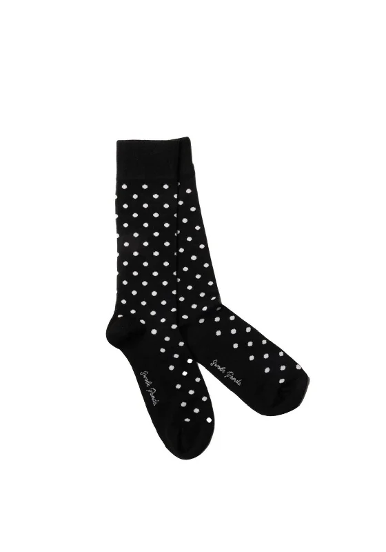 Swole Panda Polka Dot Bamboo Socks, Black UK7-11