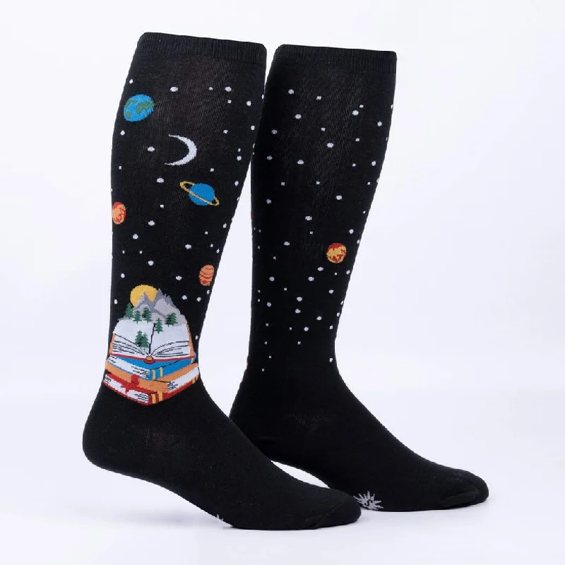 Take a Look, It's In A Book Women's Wide Calf Knee High Socks