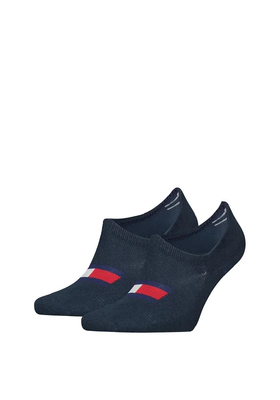 Tommy Hilfiger Mens Anti-Slip Heel Sock Twin Pack, Navy UK5.5-8