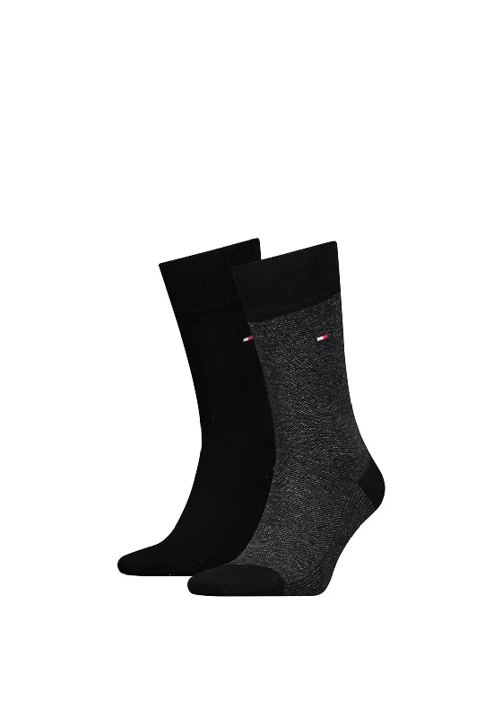 Tommy Hilfiger 2 Pair Classic Birdeye Socks, Black