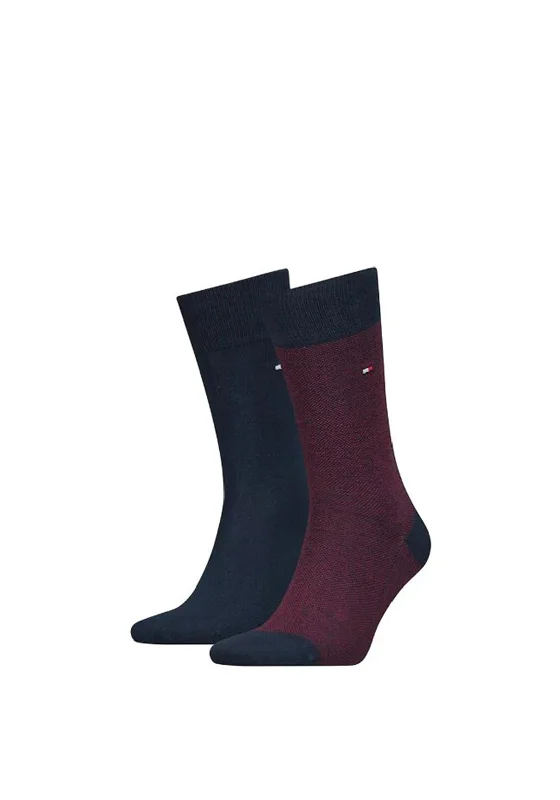 Tommy Hilfiger 2 Pack Birdseye Socks, Red