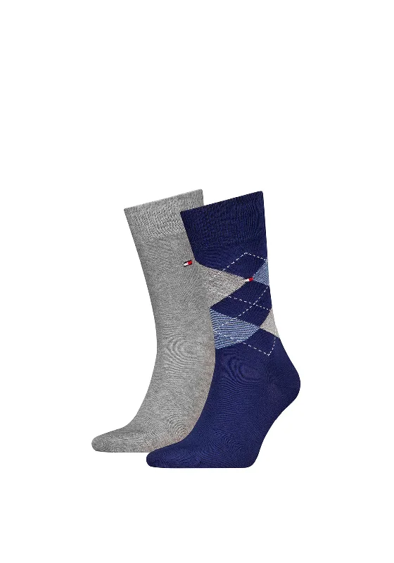 Tommy Hilfiger 2 Pack Classic Argyle Socks, Deep Blue