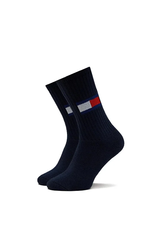 Tommy Jeans 2 Pack Flag Socks, Navy