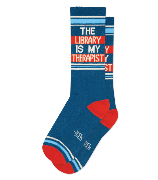 The Library Is My Therapist Unisex Crew Socks