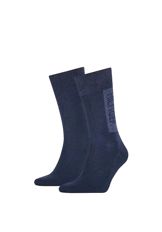 Tommy Hilfiger 2 Pack Logo Block Socks, Navy