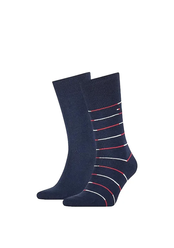 Tommy Hilfiger 2 Pack Stripe Socks, Navy