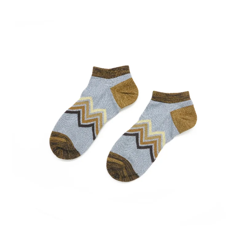 Tribal Zig Zag Line Light Blue - Low Socks