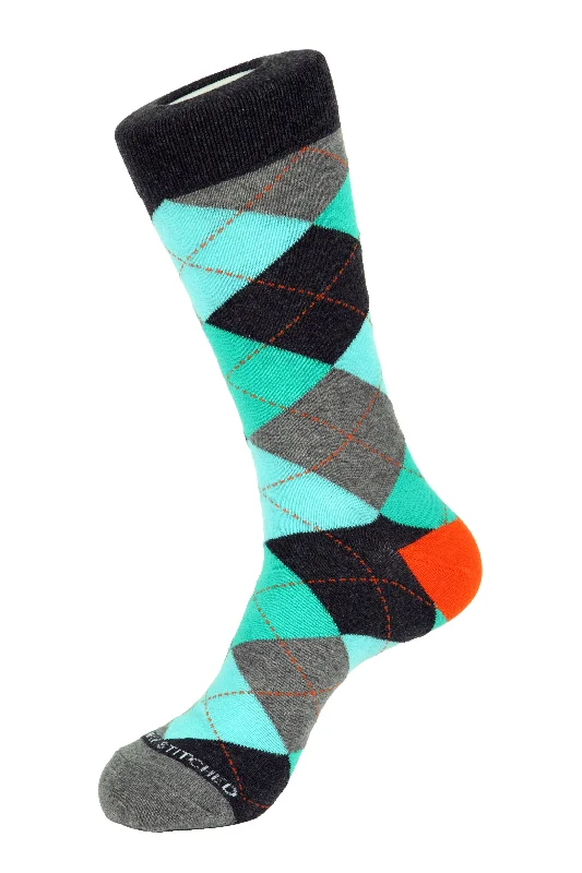 Heather Grey Teal Orange