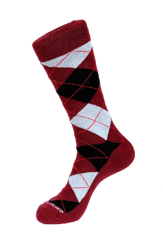 Black Cherry Argyle Sock