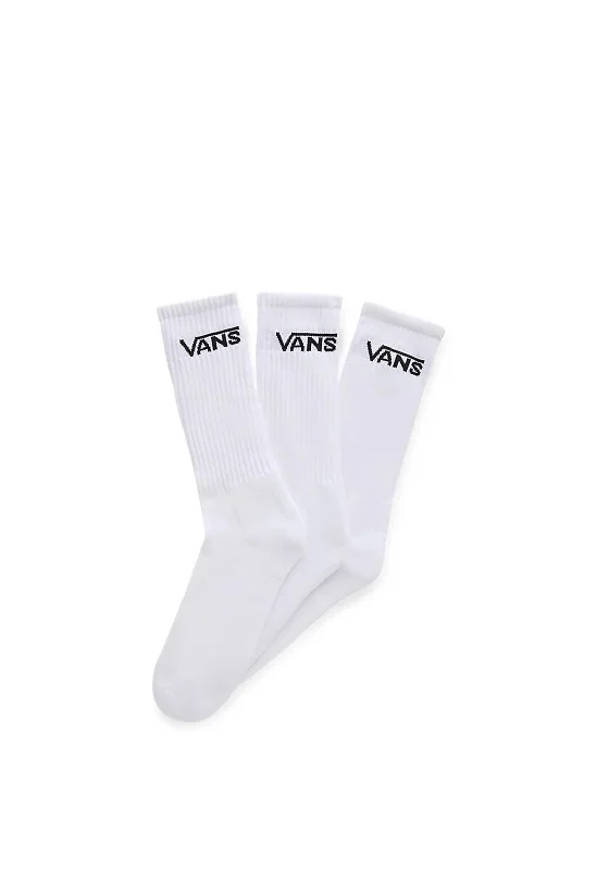 Vans 3 Pair Classic Crew Logo Socks. White 8.5-12