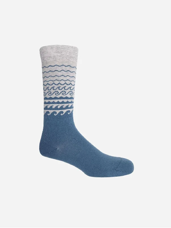 Wave Men's Organic Cotton Socks | Blue