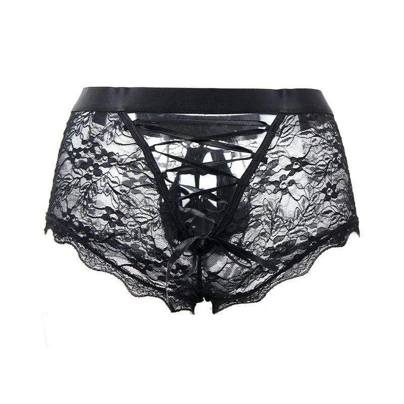 Women's Gothic Strappy Lace Underwear