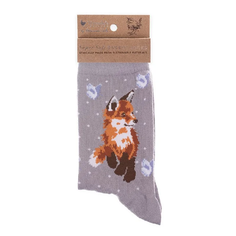 Women's Bamboo Socks - SOCK003 - Born to be Wild - Fox