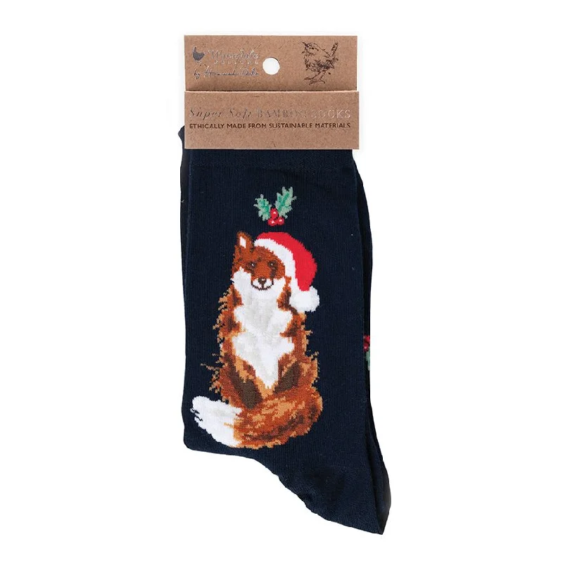 Women's Christmas Sock - XSOCK002 - Blue Fox